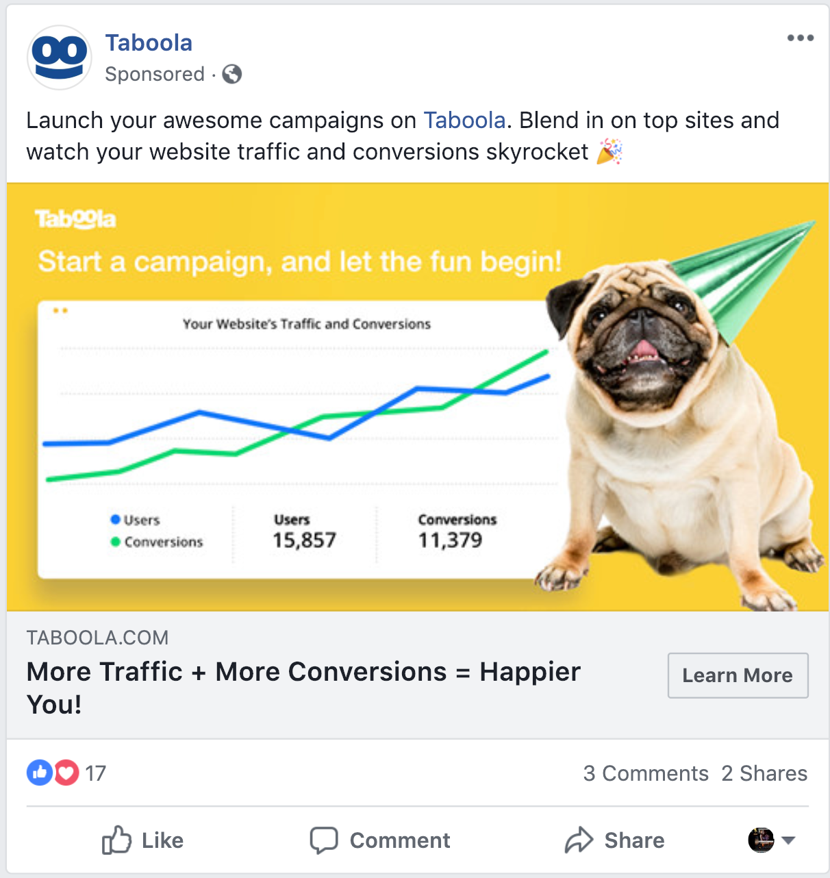 Clever Taboola Facebook ad.