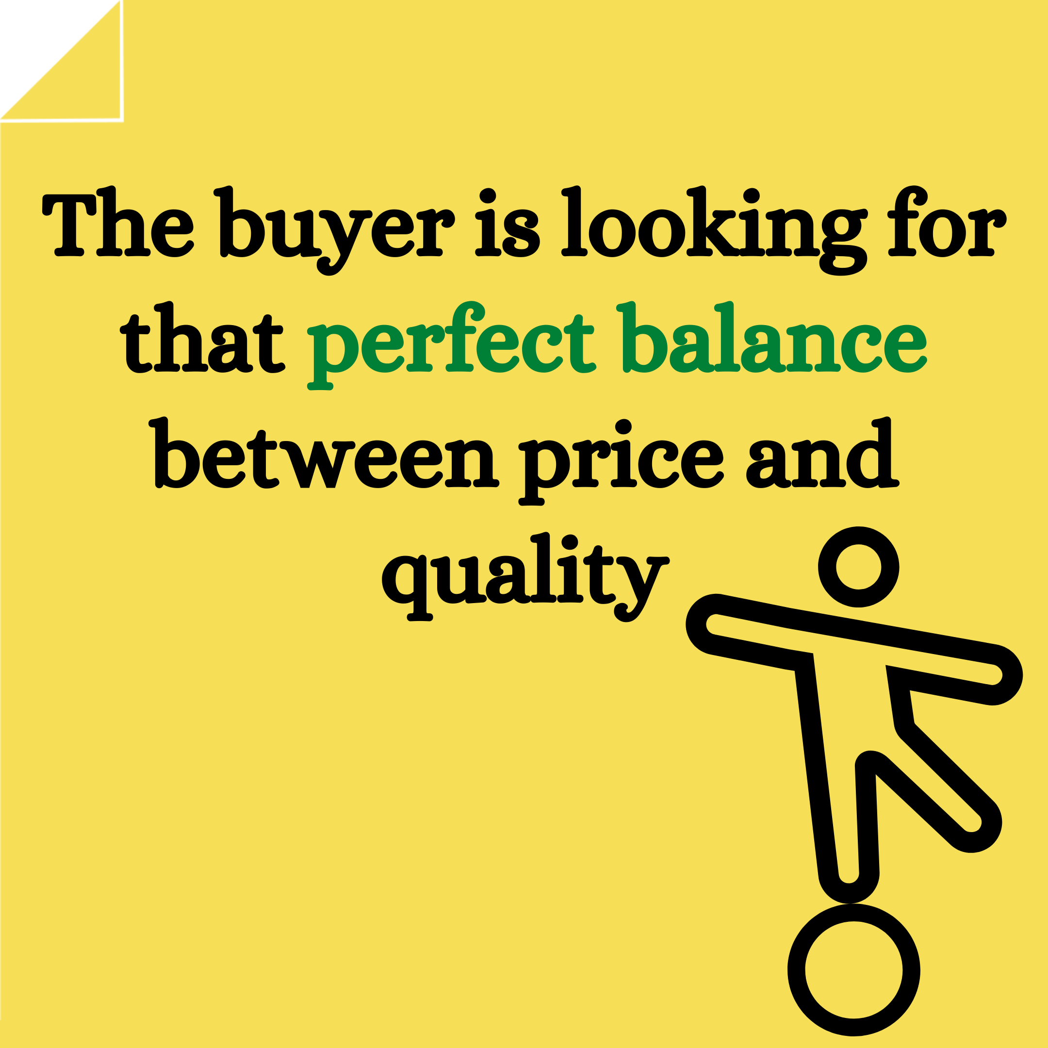 Price justification balance between price and quality.