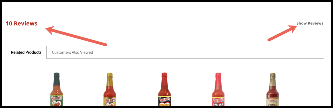The current reviews section on Hot Sauce Depot's product page