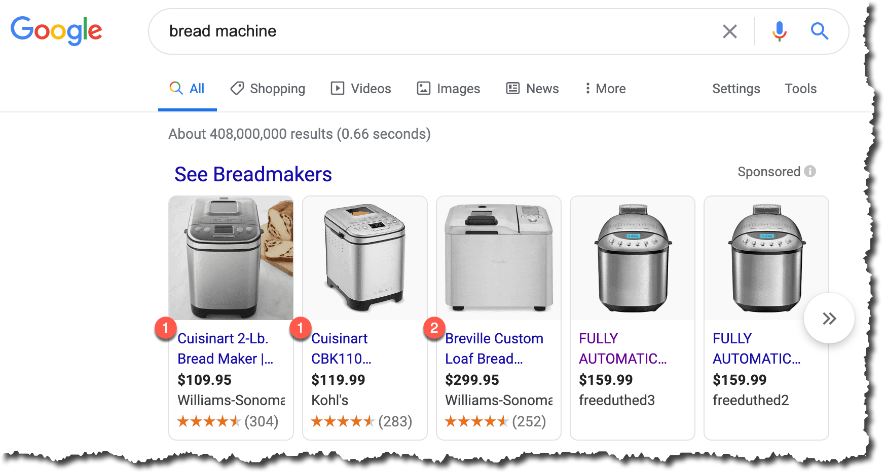 Google search bread machine