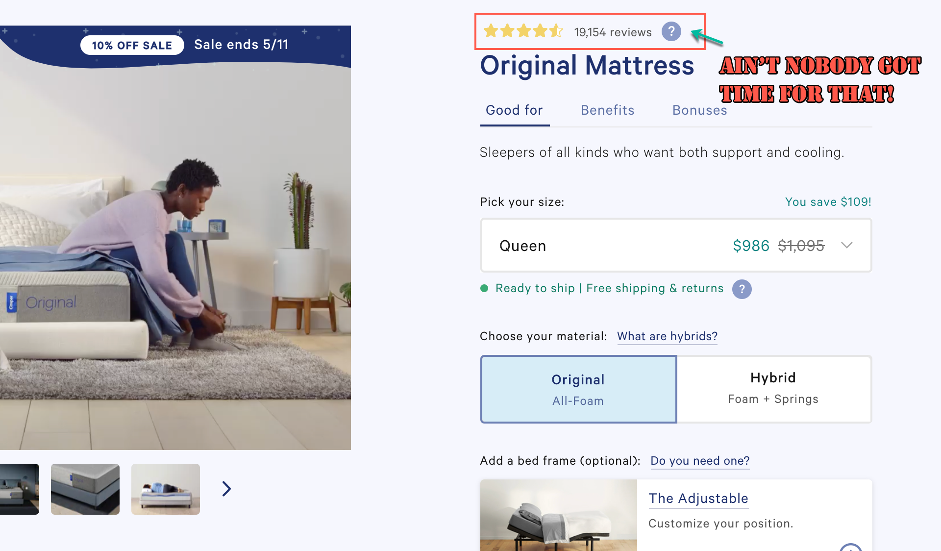 The buyer psychology of product pages with thousands of reviews.
