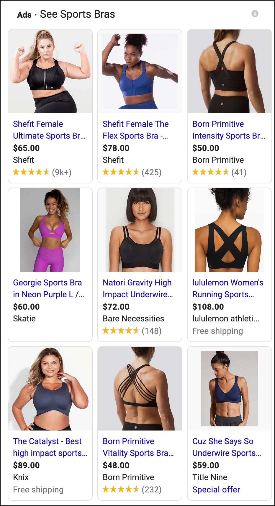 Google search for sports bra. Making Guesses About Your Buyer