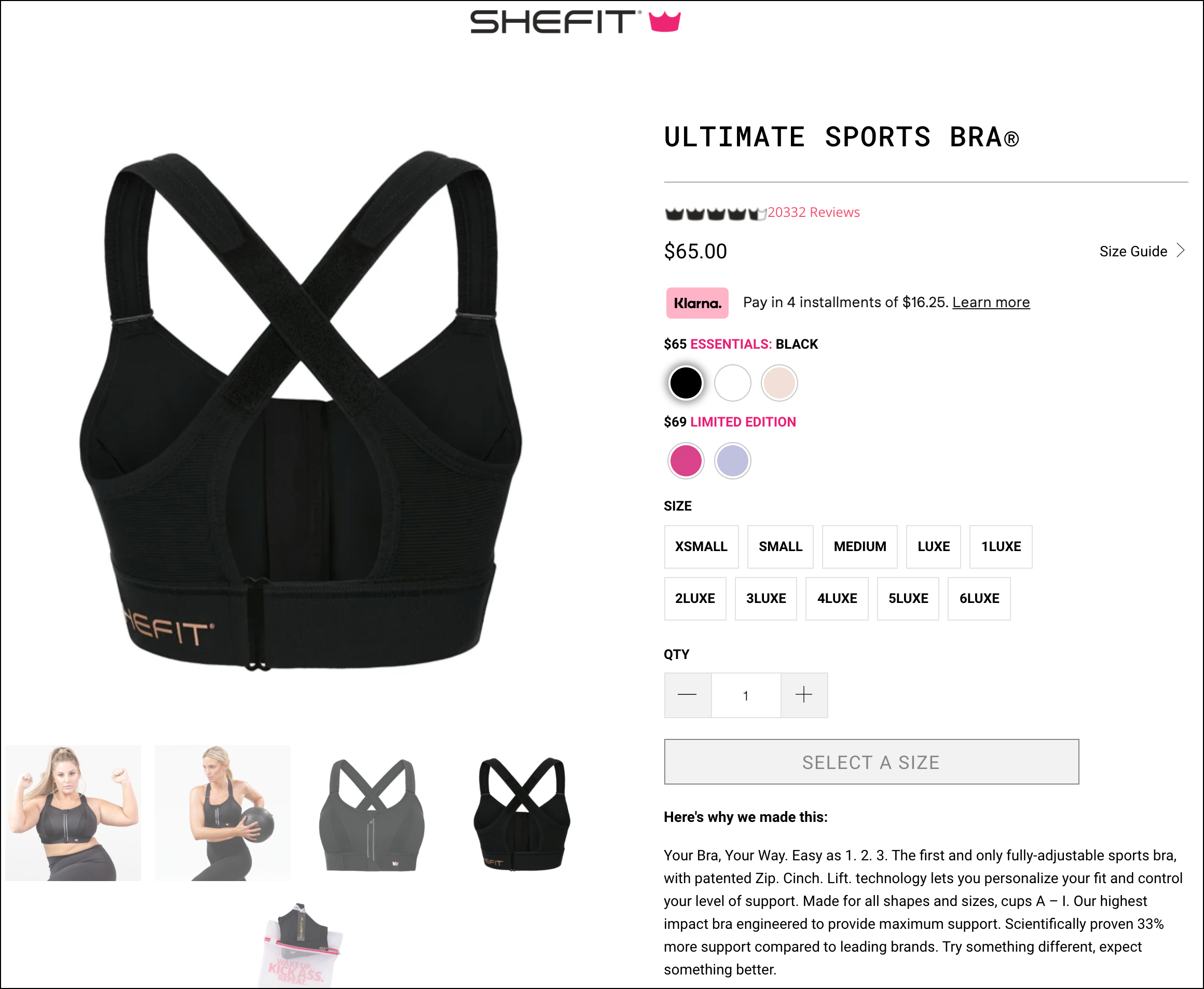 SheFit Sports Bra. Making Guesses About Your Buyer.