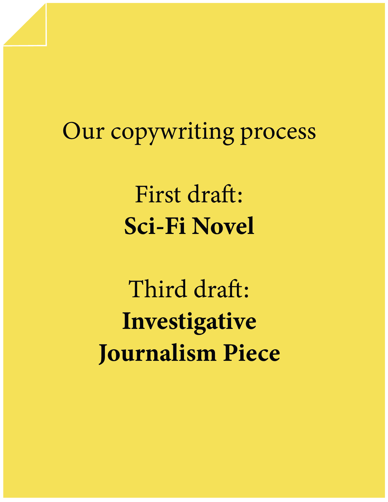 The difference between the first and final drafts.