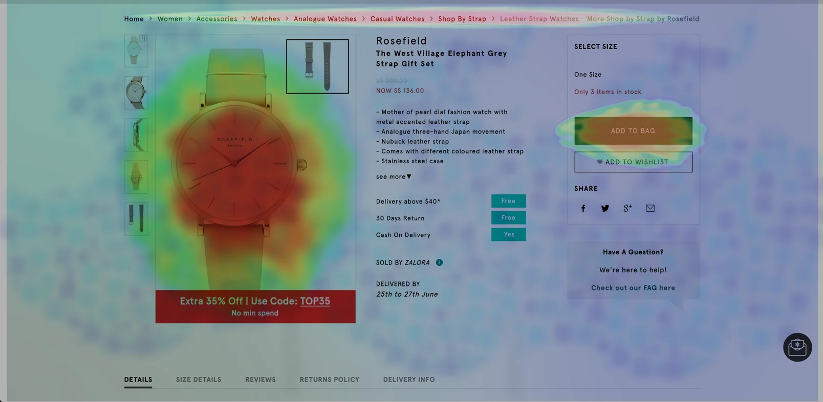 Product Page heatmap. This is why picture stories matter.