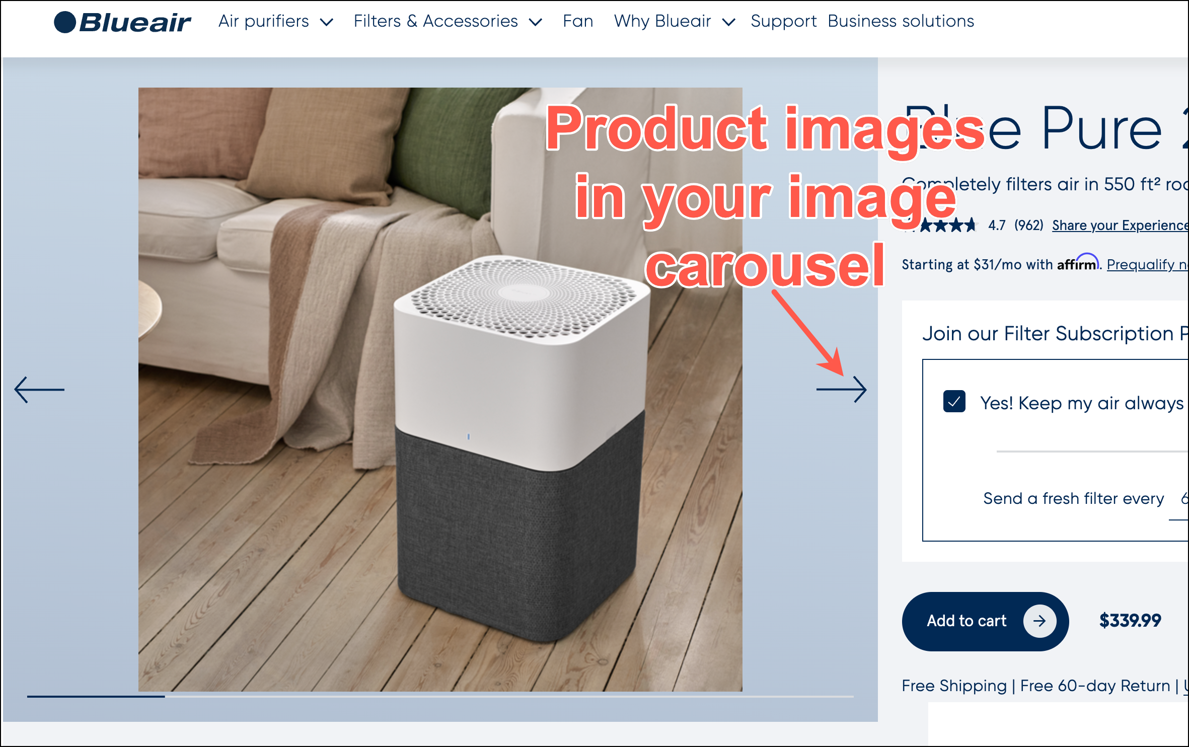 Conditional Element example: image carousel.