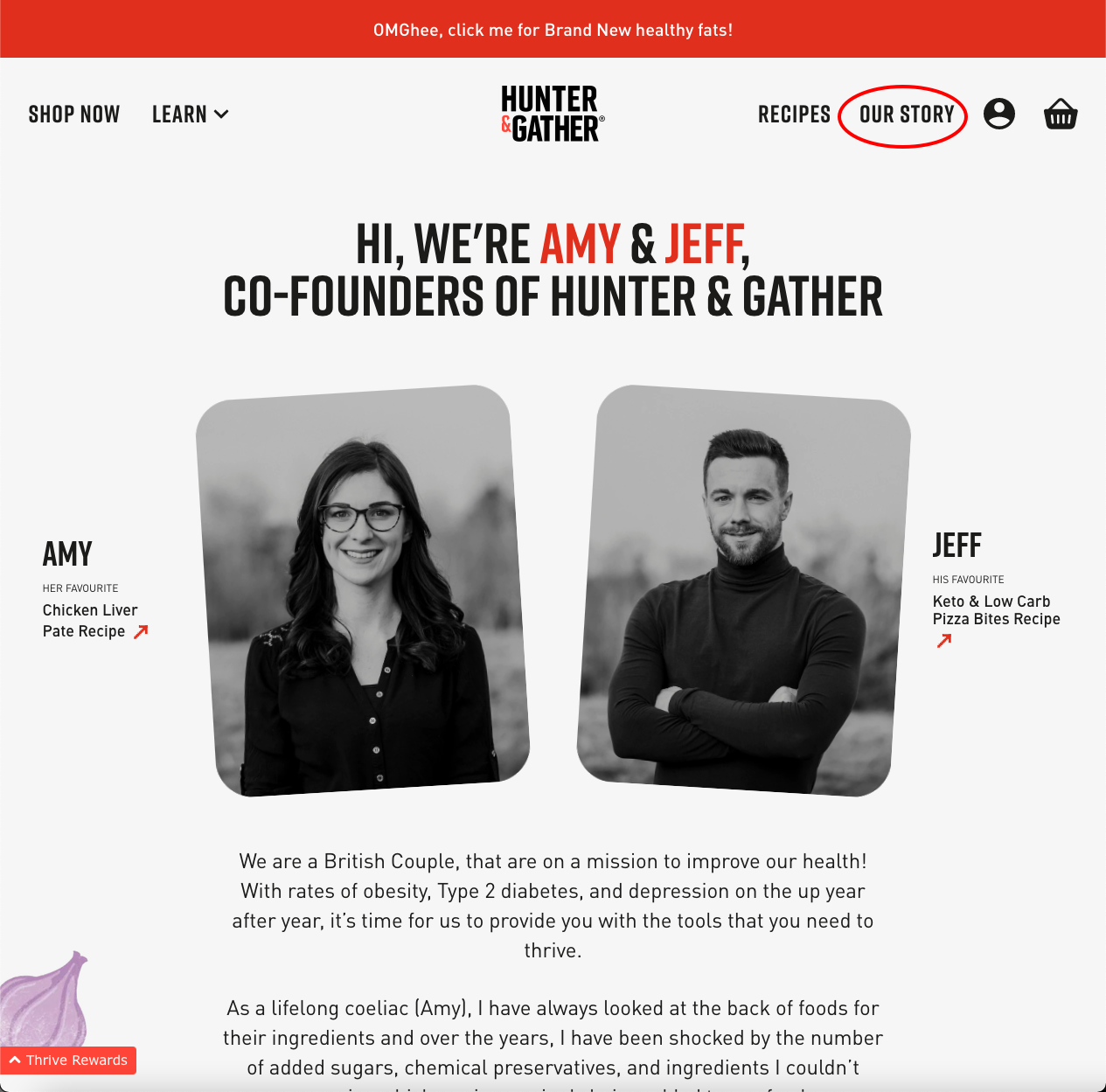 The Hunter & Gather website shows off their why we exist story.