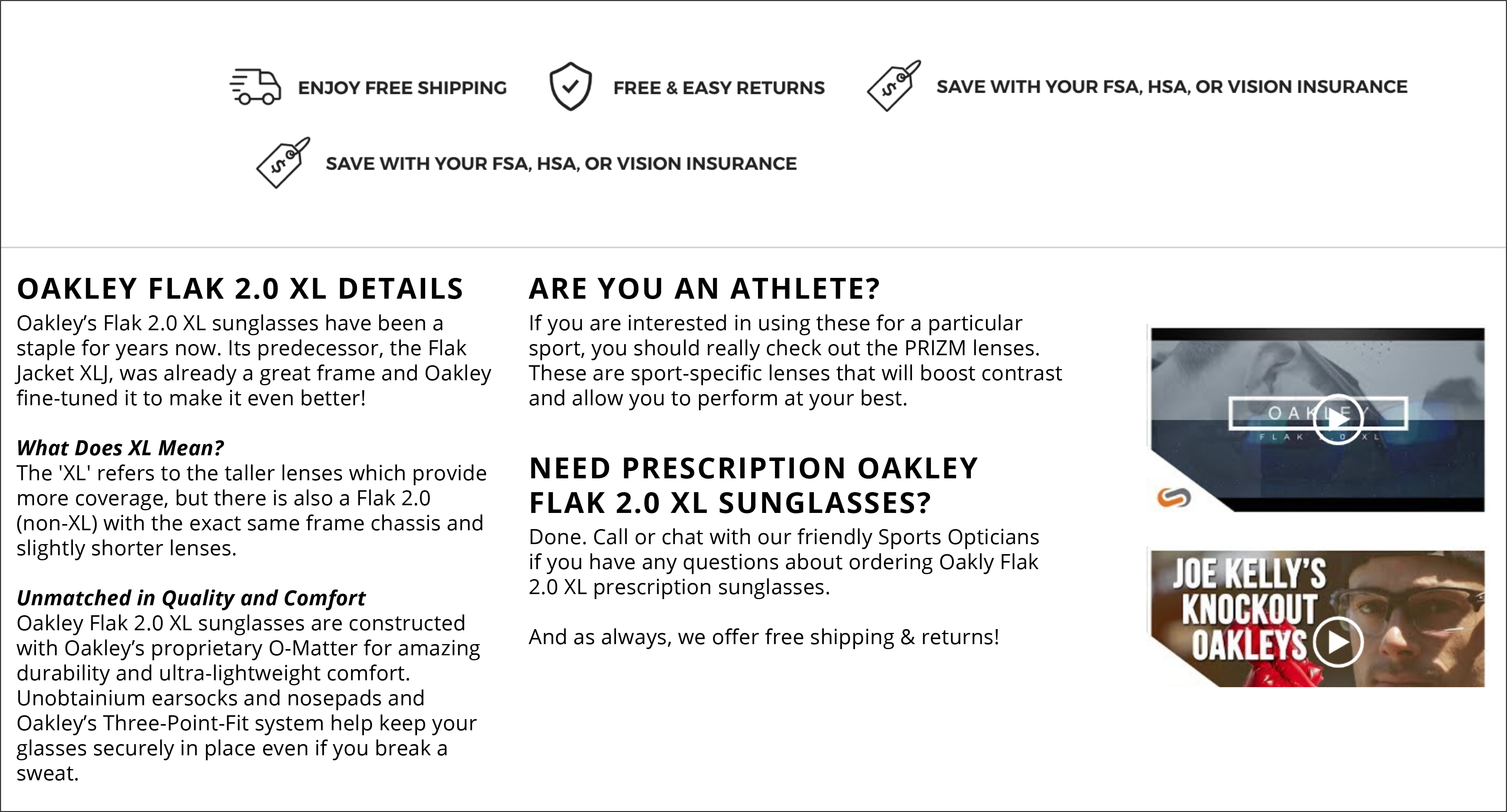 My version of the same Oakley product description.