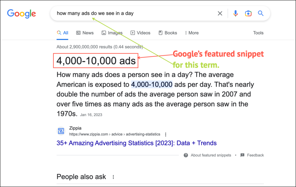 Google's response to How Many Ads Do We See in a Day?