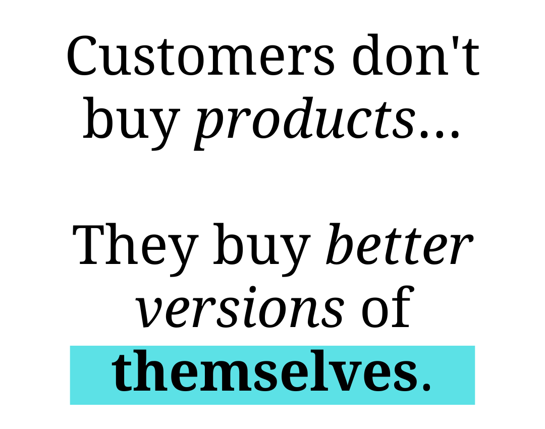 product description
customers don't buy products, they buy better versions of themselves
