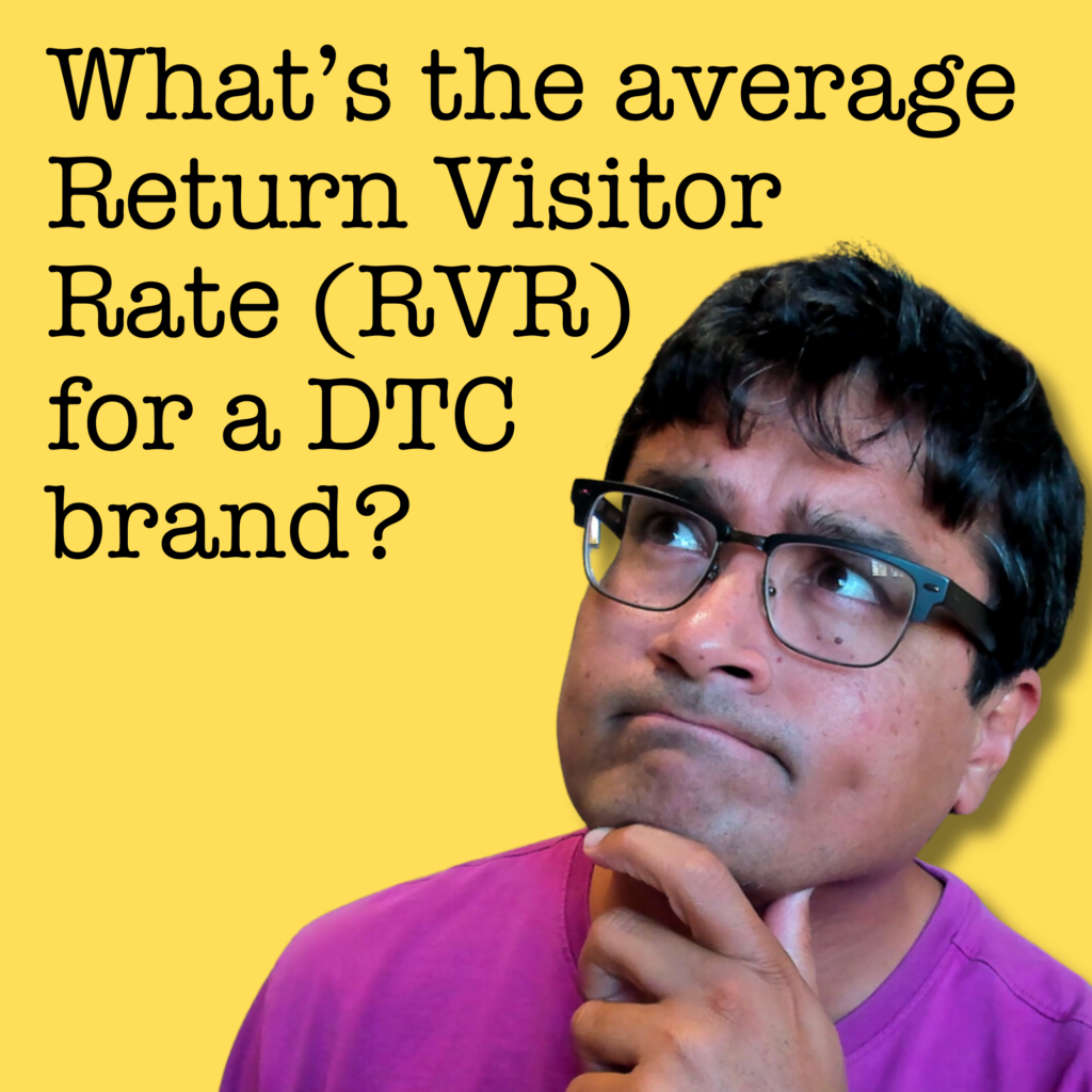 Average Return Visitor Rate (RVR) for a DTC brand