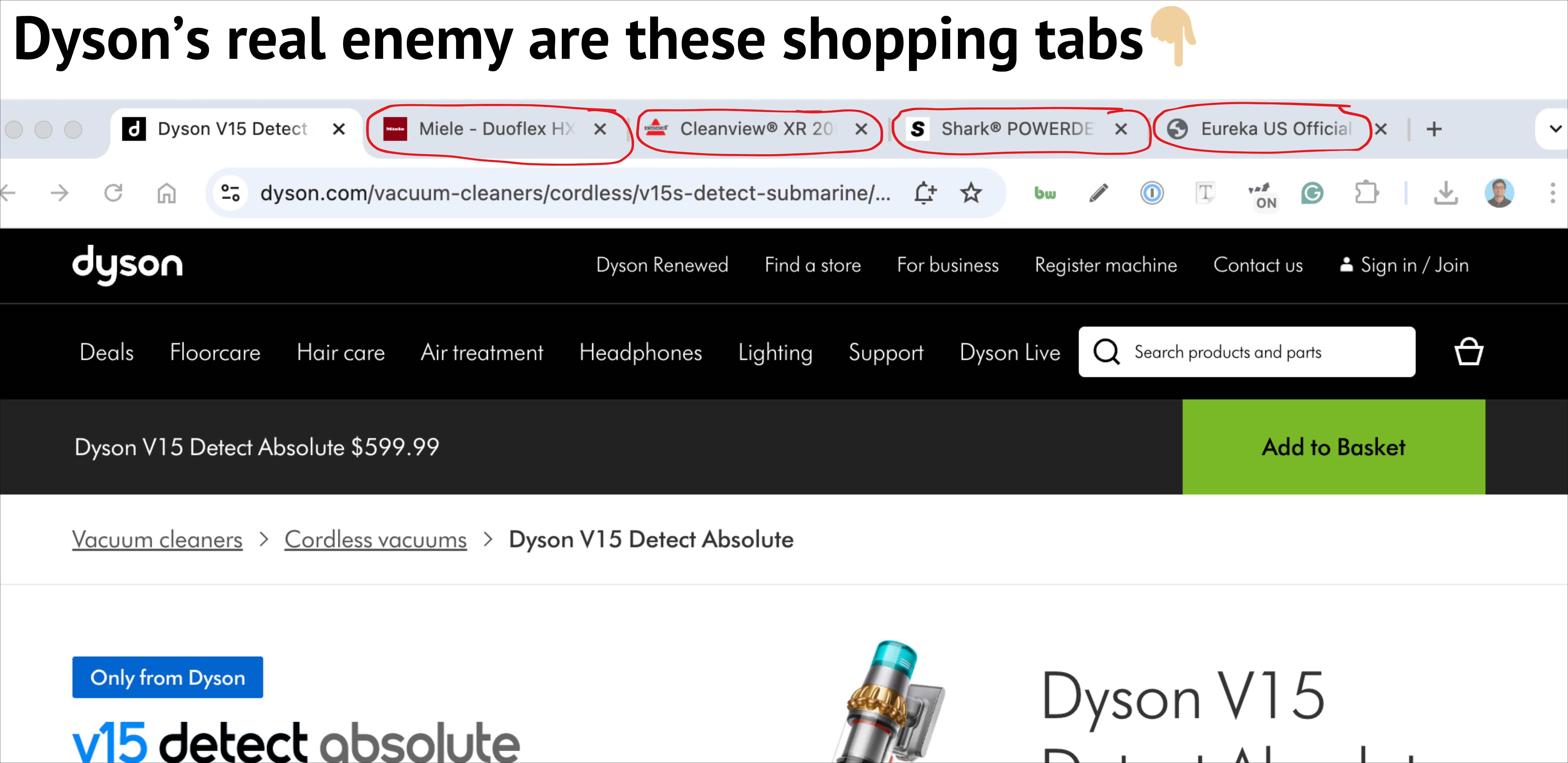 Open shopping tabs